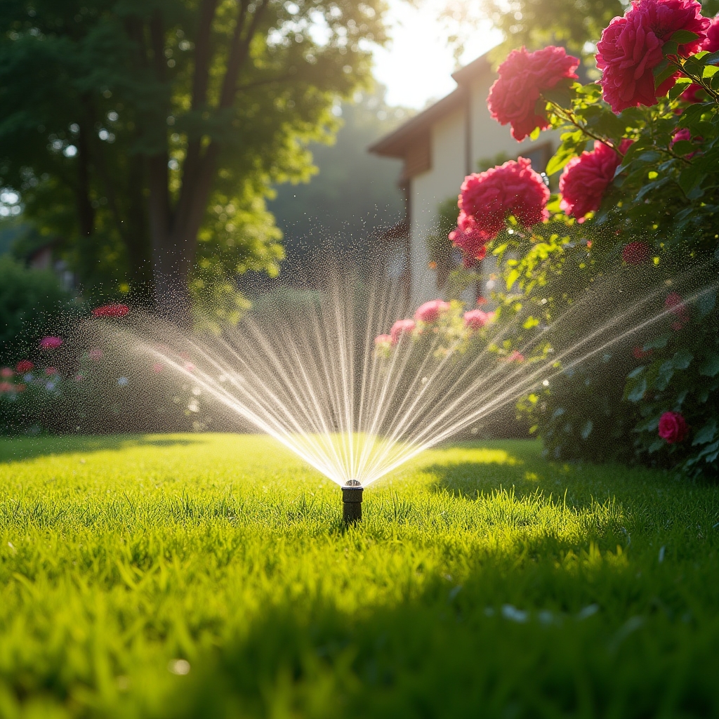 Întreținere grădină vara cu irigare și tundere regulată